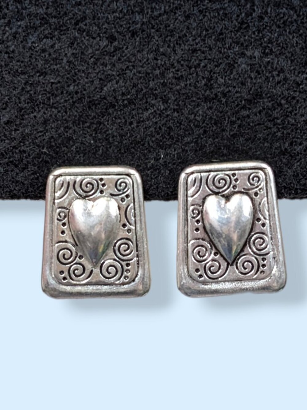 (2/$20) Swirling Heart Rectangle Earrings
